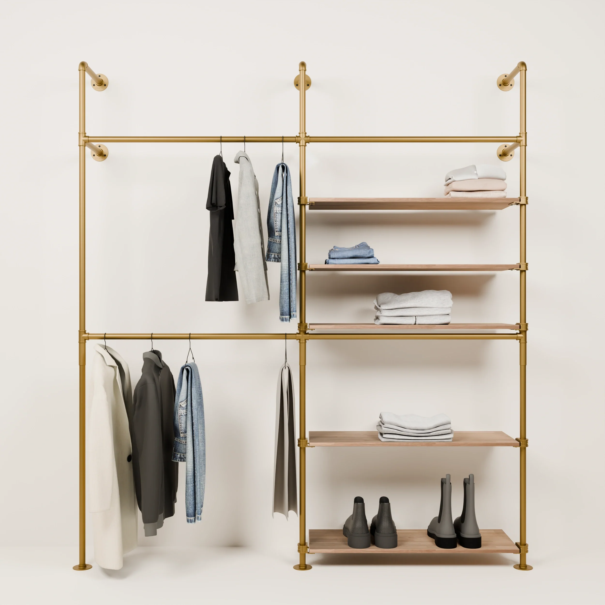 KIM DOUBLE 2 OAK – 5 planken rechts | goud