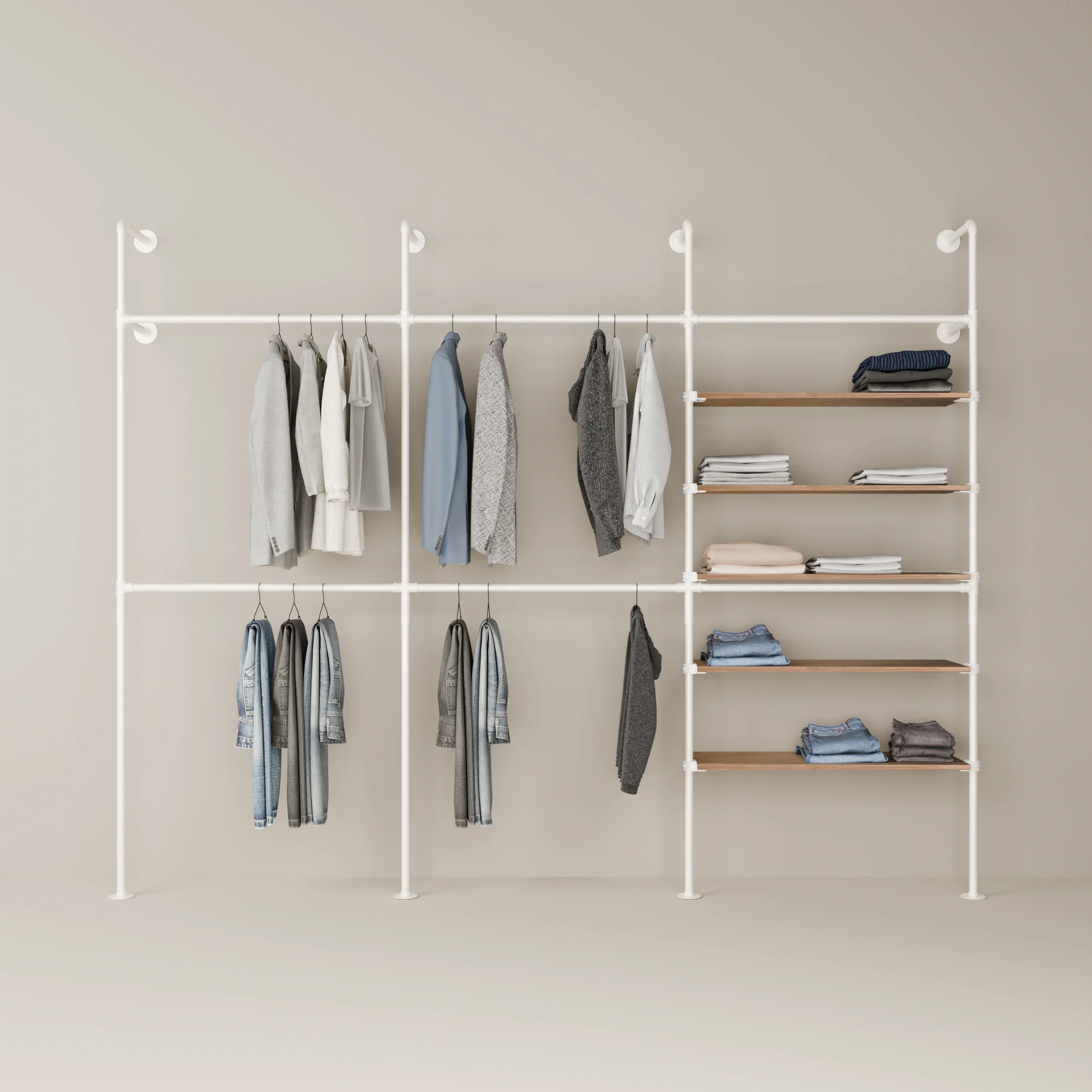 KIM DOUBLE 3 OAK – 5 planken | wit